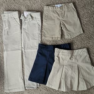 Girls khaki navy uniform bundle size 5